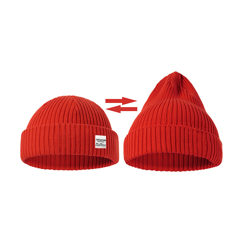 2-1 Cuff Cotton Beanies Custom Logo Acceptable - 图片 2