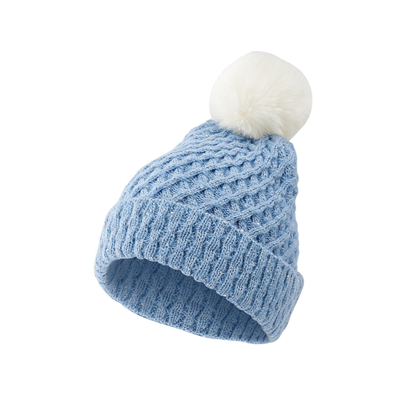 Sparkling Sequins & Metallic Lines Cute Faux Fur Pompom Custom Logo Acceptable - 图片 2