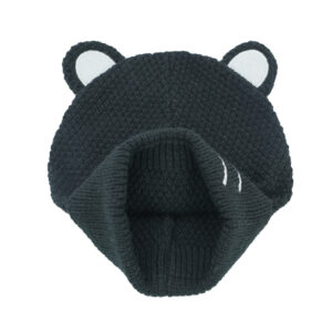 Pompom Beanies with Cat Beard Embroidery